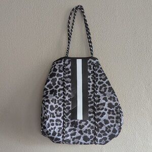 Girlie Girl Originals Leopard Neoprene Tote Bag | Black & White Stripe